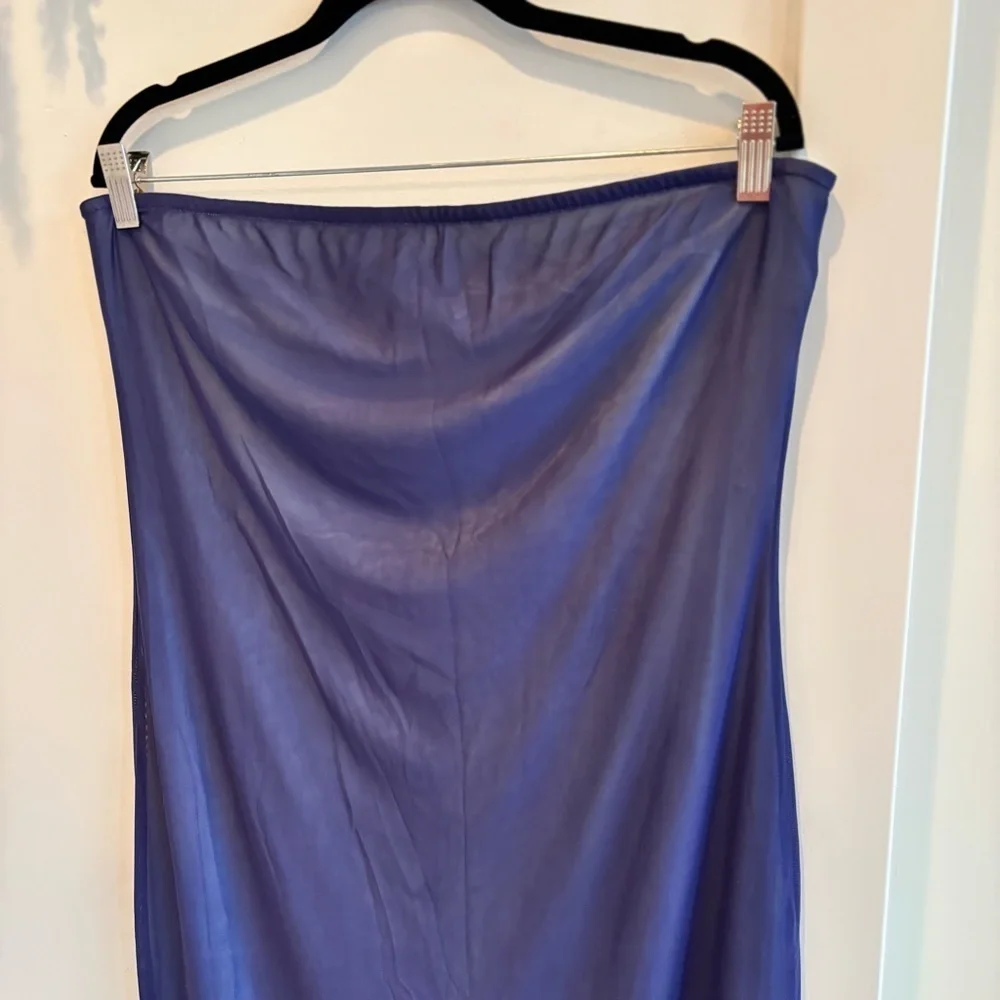 Wild Fable Women's Blue Mesh Fully Lined Strapless Midi Dress NWT Size XL